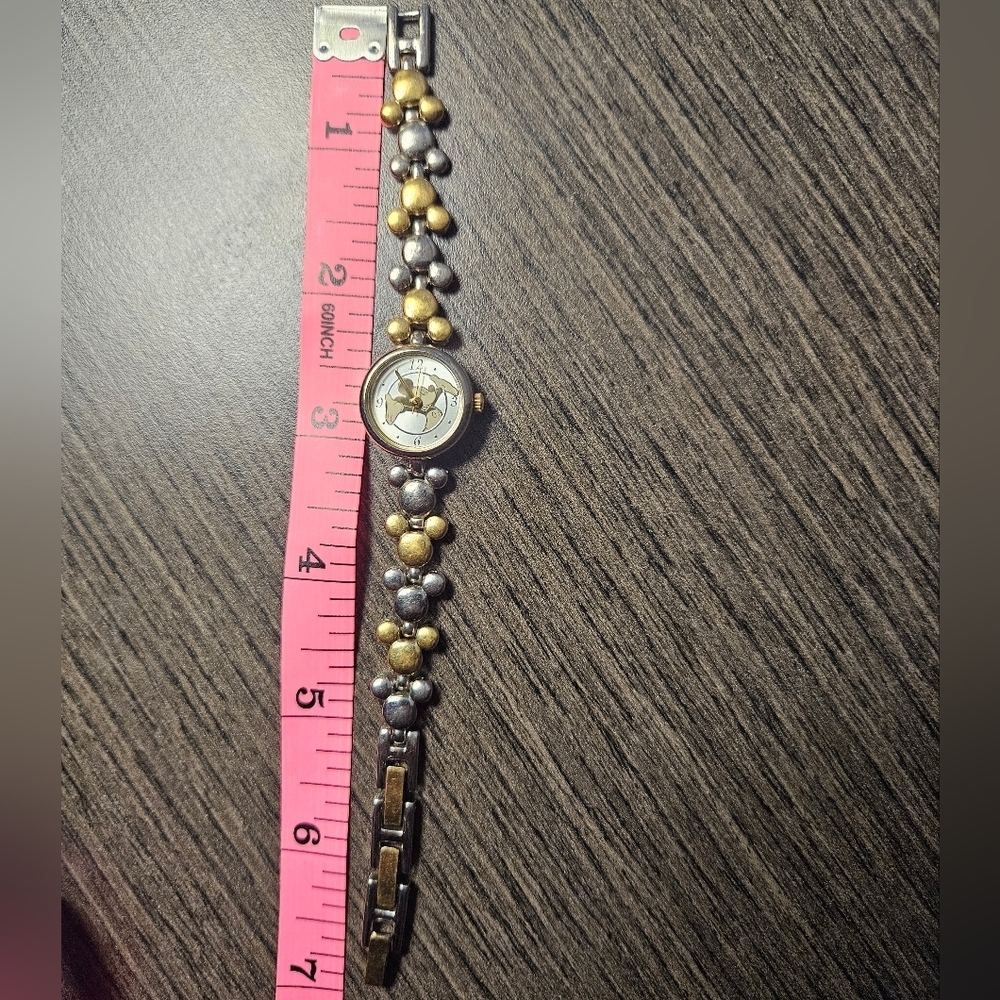 Disney Mickey Mouse Two-Tone Gold & Silver Women's Watch, New Battery - Picture 8 of 8